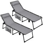 Yaheetech Adjustable Outdoor Folding Tanning Chair with 5 Back Position