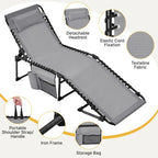 Yaheetech Adjustable Outdoor Folding Tanning Chair with 5 Back Position