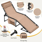 Yaheetech Adjustable Outdoor Folding Tanning Chair with 5 Back Position