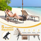 Yaheetech Adjustable Outdoor Folding Tanning Chair with 5 Back Position