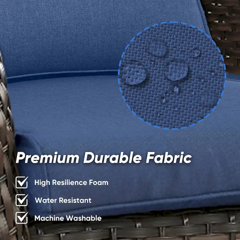 7 Pieces Outdoor Gliders Chairs Table Fire Pit Table with 5-Inch Thick Cushions