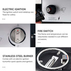 7 Pieces Outdoor Gliders Chairs Table Fire Pit Table with 5-Inch Thick Cushions