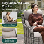 7 Pieces Outdoor Gliders Chairs Table Fire Pit Table with 5-Inch Thick Cushions