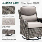 7 Pieces Outdoor Gliders Chairs Table Fire Pit Table with 5-Inch Thick Cushions