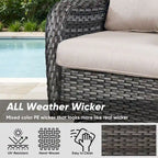 7 Pieces Outdoor Gliders Chairs Table Fire Pit Table with 5-Inch Thick Cushions