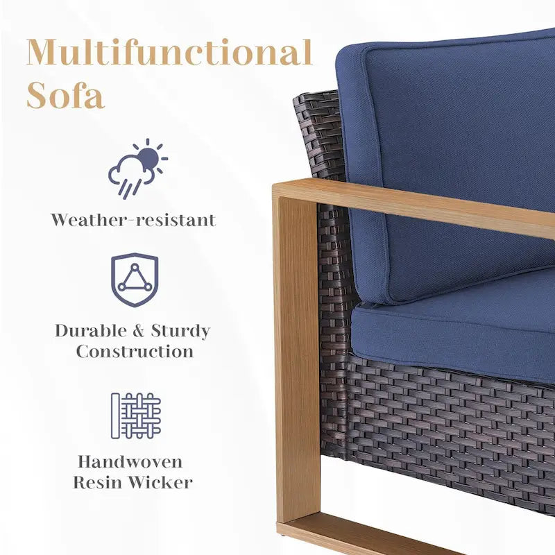 High Back Outdoor Furniture with Thick Cushion