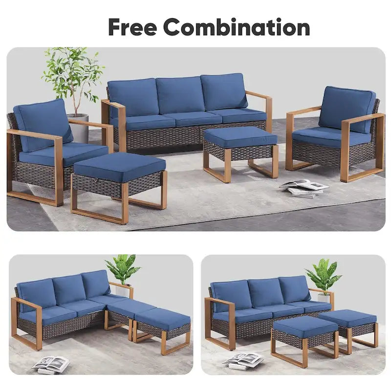 High Back Outdoor Furniture with Thick Cushion