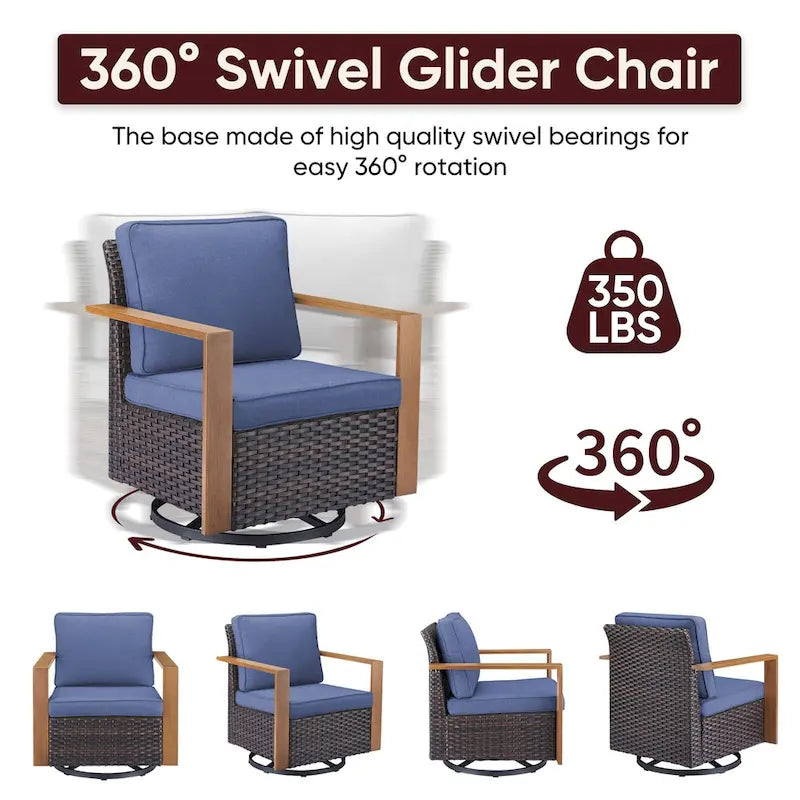 High Back Outdoor Furniture with Thick Cushion