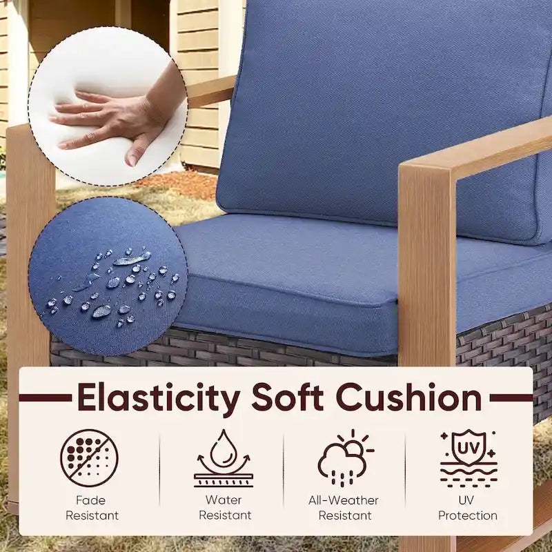 High Back Outdoor Furniture with Thick Cushion