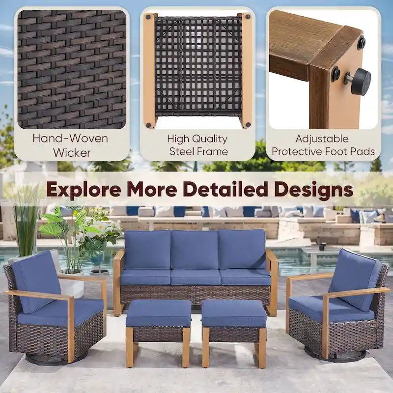 High Back Outdoor Furniture with Thick Cushion