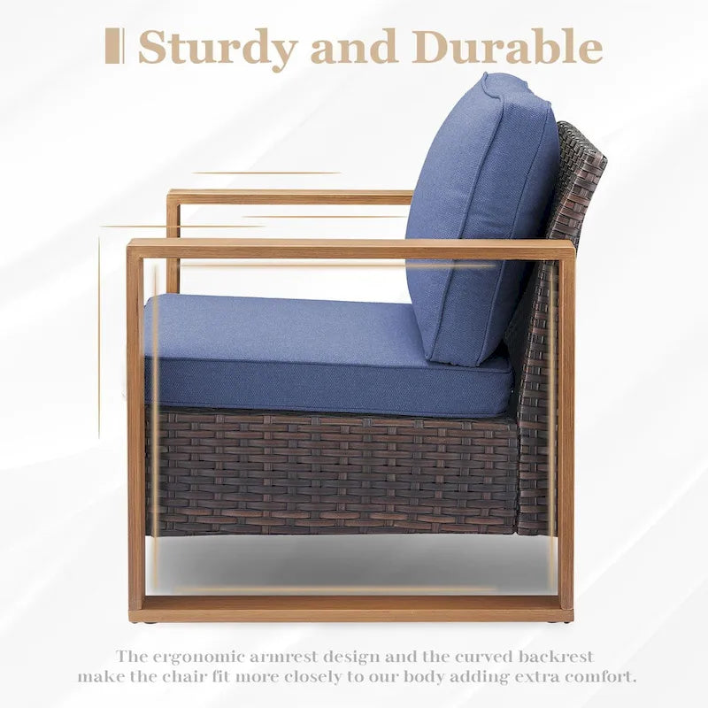 High Back Outdoor Furniture with Thick Cushion