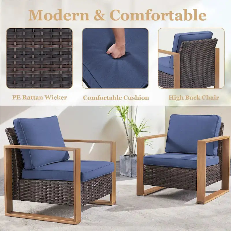 High Back Outdoor Furniture with Thick Cushion