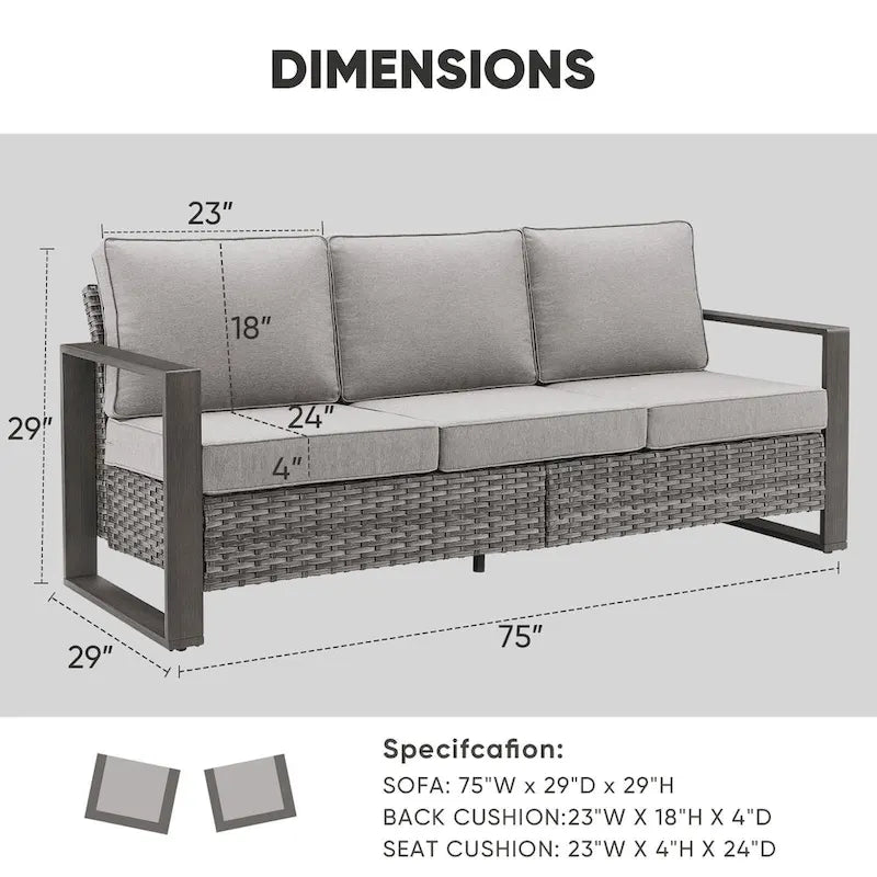 High Back Outdoor Furniture with Thick Cushion