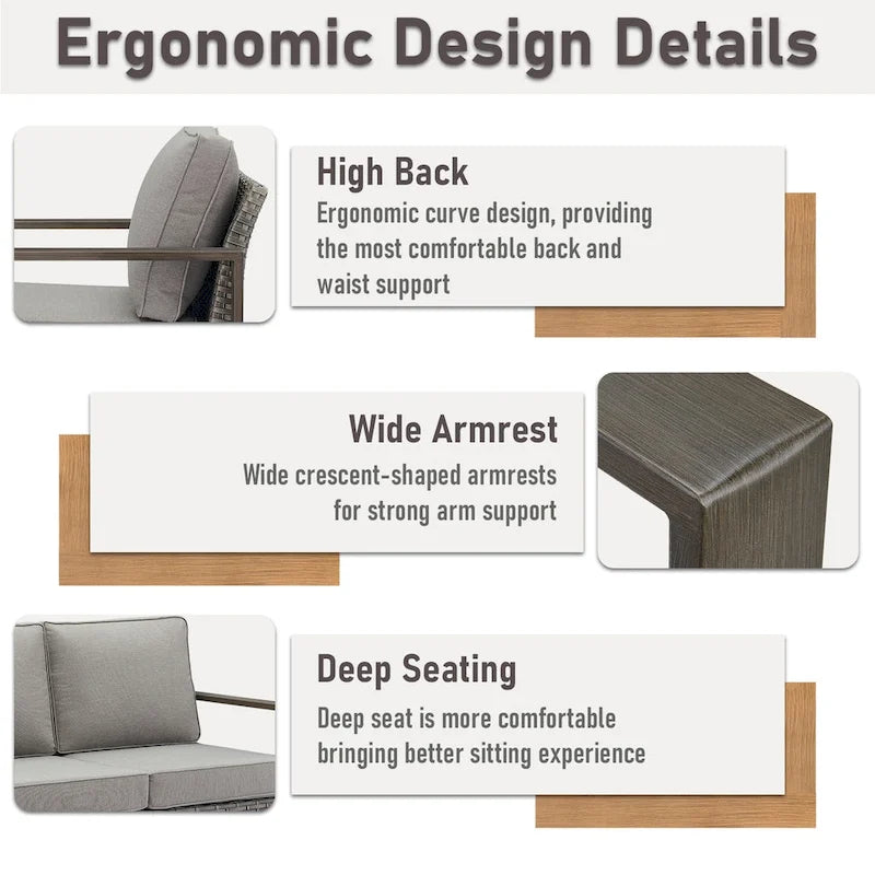 High Back Outdoor Furniture with Thick Cushion