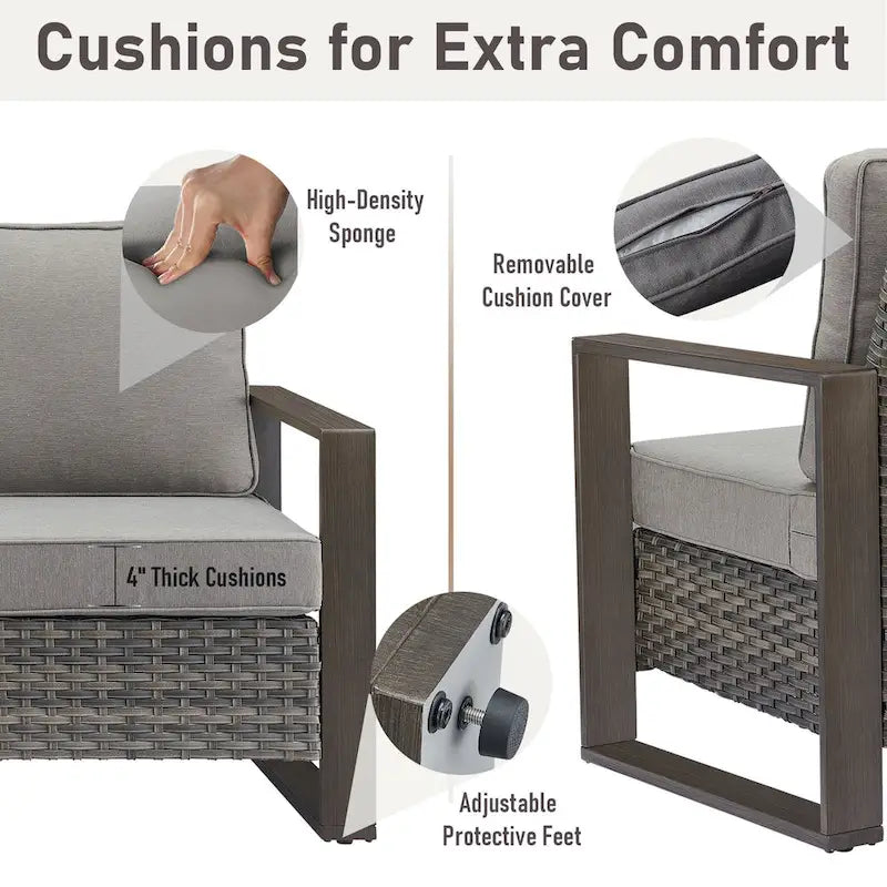 High Back Outdoor Furniture with Thick Cushion