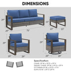 High Back Outdoor Furniture with Thick Cushion