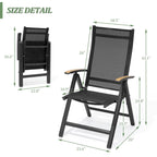 7/9PC Outdoor Patio Aluminum Dining Table with Umbrella Hole include Folding Chairs