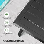 7/9PC Outdoor Patio Aluminum Dining Table with Umbrella Hole include Folding Chairs