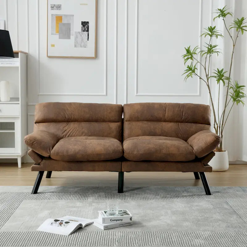 Living Room Sofa with thick cushion, Sofa Bed, Sleeper Sofa with Metal feet, Bedroom Furniture