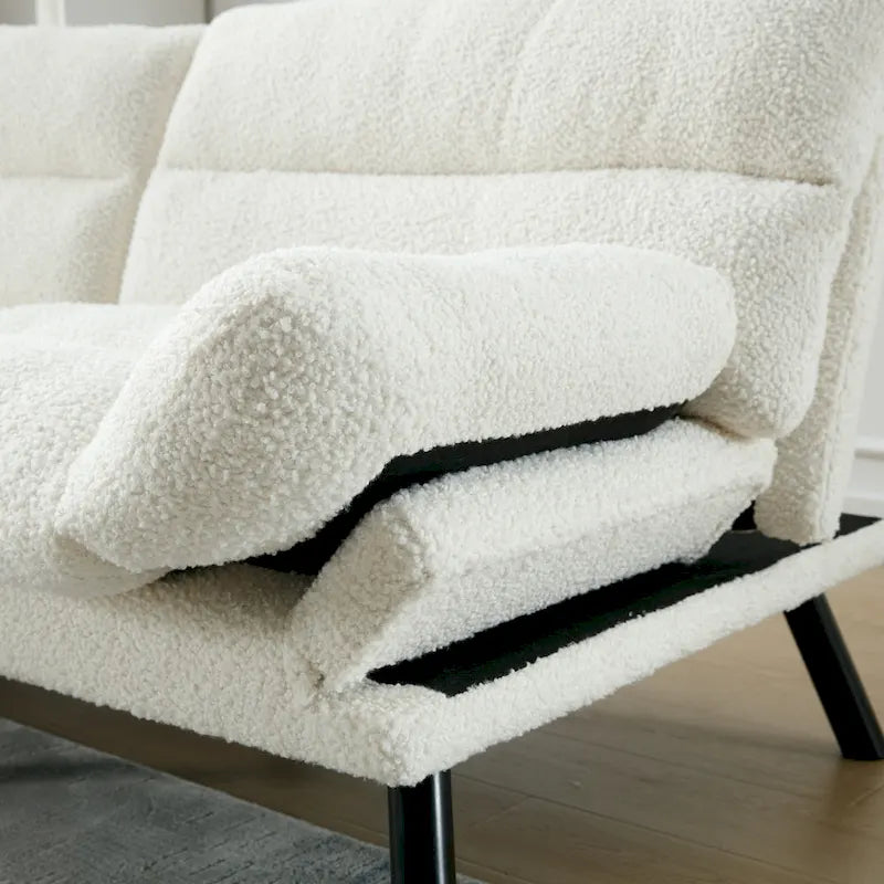 Living Room Sofa with thick cushion, Sofa Bed, Sleeper Sofa with Metal feet, Bedroom Furniture