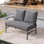 Uixe Outdoor Patio Upholstered All-Weather Loveseat with Cushions