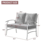 Uixe Outdoor Patio Upholstered All-Weather Loveseat with Cushions