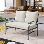 Uixe Outdoor Patio Upholstered All-Weather Loveseat with Cushions