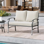 Uixe Outdoor Patio Upholstered All-Weather Loveseat with Cushions
