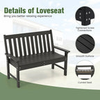 Gymax Garden Bench All-Weather HDPE 2-Person Outdoor Bench for Front