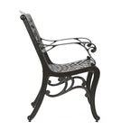 Toni Outdoor Armchair Set of 2, Cabriole, Scrolled Lattice Bronze Aluminium