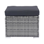 8 Pcs Patio L-Shaped Sectional Sofa Set, Outdoor Wicker Rattan Furniture Set with One Storage Box Under Seat and Coffee Table