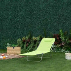 Outsunny Folding Chaise Lounge Pool Chairs with Pillow, Reclining Back & Breathable Mesh for Beach, Yard, and Patio