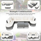 7 Pieces Outdoor Wicker Sofa Set, Rattan Conservation Sectional Free Combination Set, Patio Furniture Sets with Coffee Table