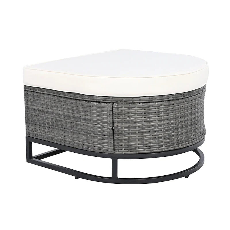 7 Pieces Outdoor Wicker Sofa Set, Rattan Conservation Sectional Free Combination Set, Patio Furniture Sets with Coffee Table