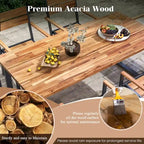Gymax 7 Piece Patio Dining Set 69   Rectangle Table w/ 6 Stackable