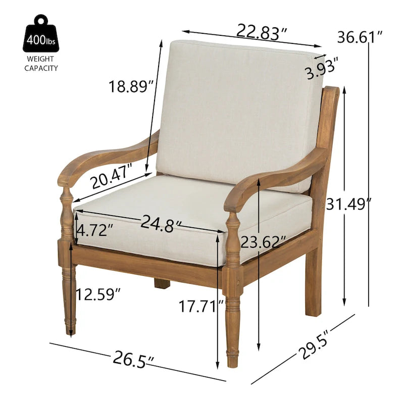 Christopher Knight Home- Jasie Acacia Wood Outdoor Club Chair