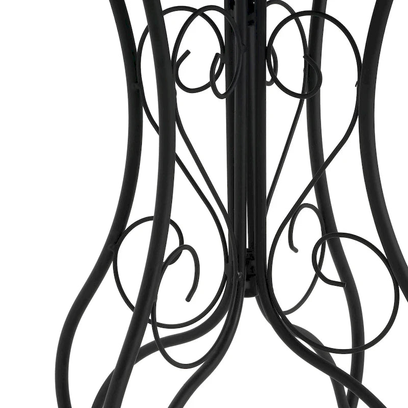 Round Ceramic Outdoor Side Table,Colorful+Black