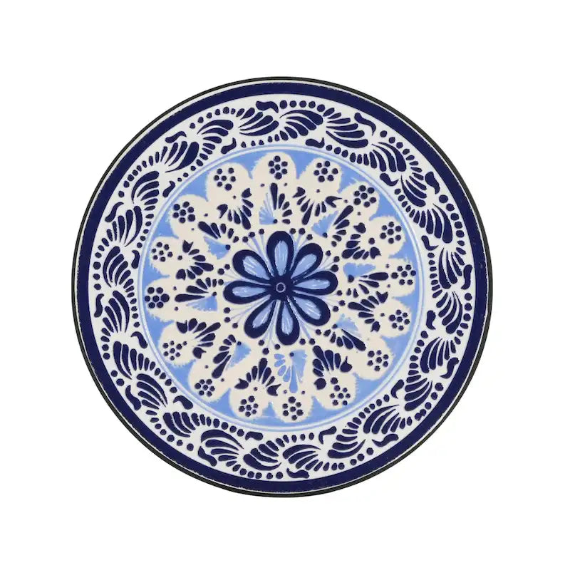 Patio Side Table,Blue+Black