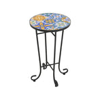 Patio Side Table,Blue+Black