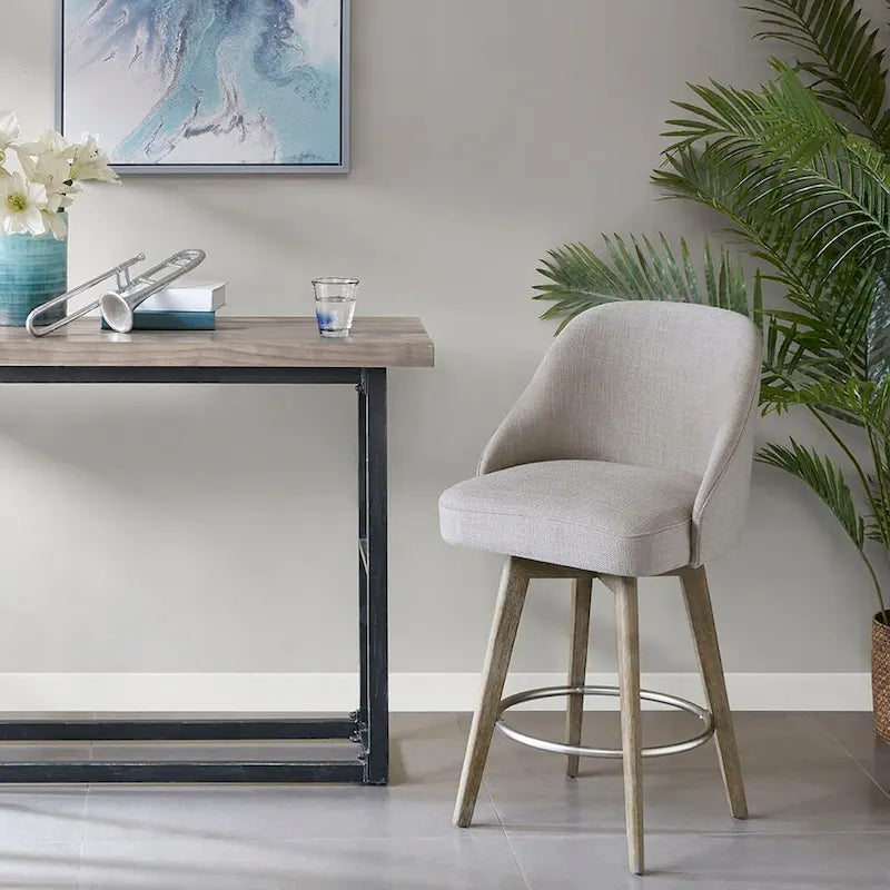 Bar Stool with 360 Degree Swivel Seat For Dining Room, Coffee Shop