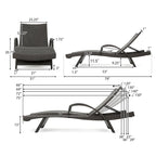 Roomfitters PE Wicker Chaise Lounge with Arm for Outdoor Relaxation, Adjustable Backrest, Stylish Patio Furniture