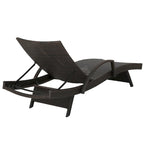 Roomfitters PE Wicker Chaise Lounge with Arm for Outdoor Relaxation, Adjustable Backrest, Stylish Patio Furniture