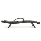 Roomfitters PE Wicker Chaise Lounge with Arm for Outdoor Relaxation, Adjustable Backrest, Stylish Patio Furniture