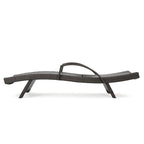 Roomfitters PE Wicker Chaise Lounge with Arm for Outdoor Relaxation, Adjustable Backrest, Stylish Patio Furniture