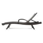 Roomfitters PE Wicker Chaise Lounge with Arm for Outdoor Relaxation, Adjustable Backrest, Stylish Patio Furniture