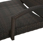 Roomfitters PE Wicker Chaise Lounge with Arm for Outdoor Relaxation, Adjustable Backrest, Stylish Patio Furniture