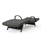 Roomfitters PE Wicker Chaise Lounge with Arm for Outdoor Relaxation, Adjustable Backrest, Stylish Patio Furniture
