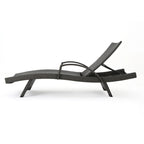 Roomfitters PE Wicker Chaise Lounge with Arm for Outdoor Relaxation, Adjustable Backrest, Stylish Patio Furniture