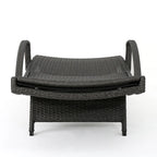 Roomfitters PE Wicker Chaise Lounge with Arm for Outdoor Relaxation, Adjustable Backrest, Stylish Patio Furniture