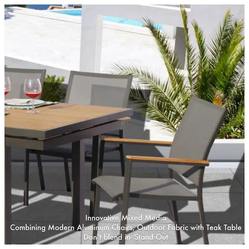 Catania Dark Gray 11-Piece Aluminum Outdoor Dining Set with Sling Set in Pewter - N/A